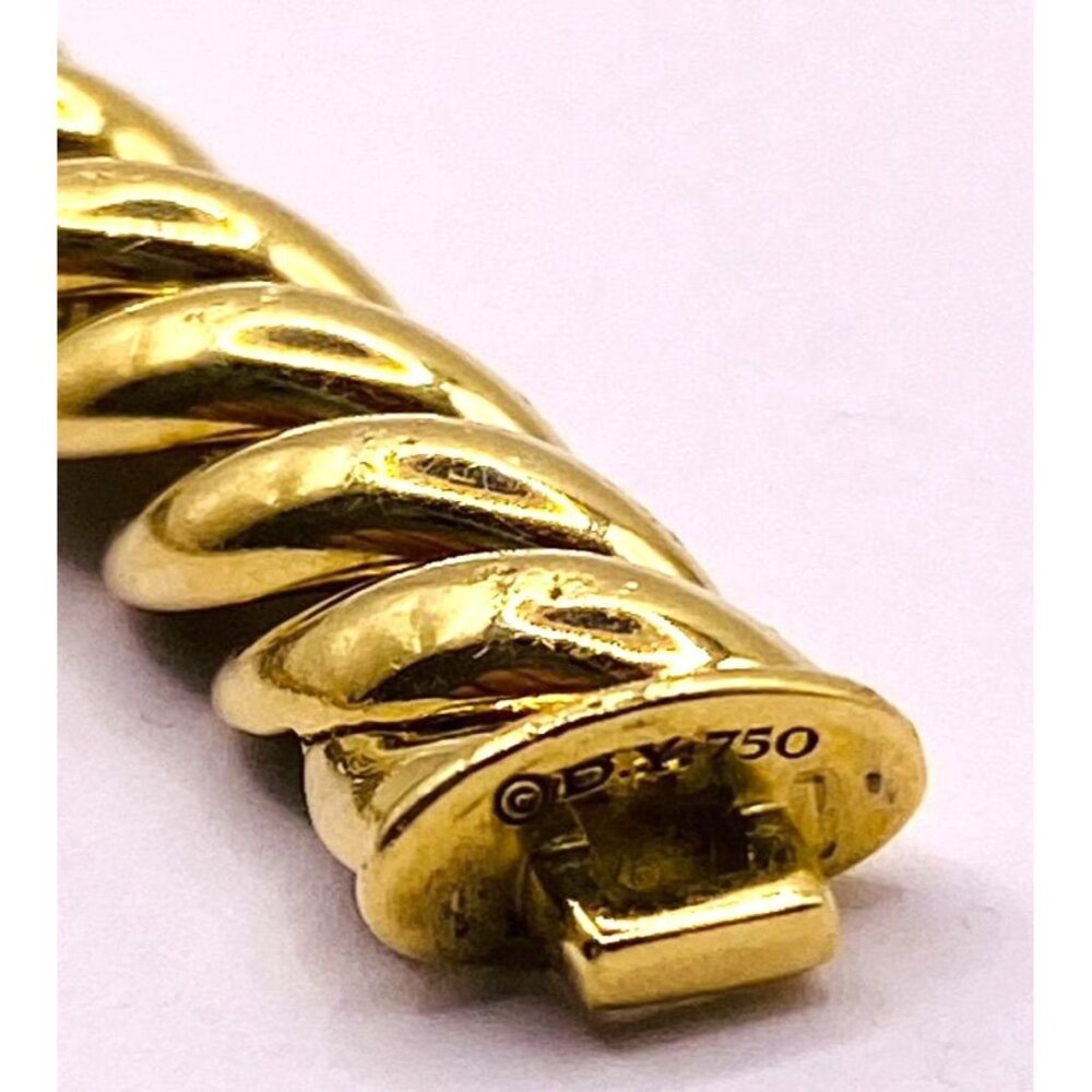 David Yurman Sculpted 18K Yellow Gold  Bracelet 8mm Wide - Picture 4 of 13